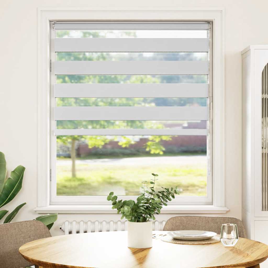vidaXL Zebra Blind White 115x100 cm Fabric Width 110,9 cm Polyester