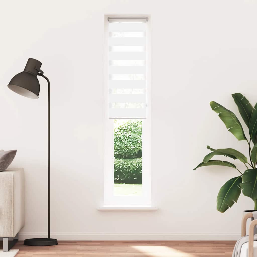 vidaXL Zebra Blind White 45x200 cm Fabric Width 40,9 cm Polyester