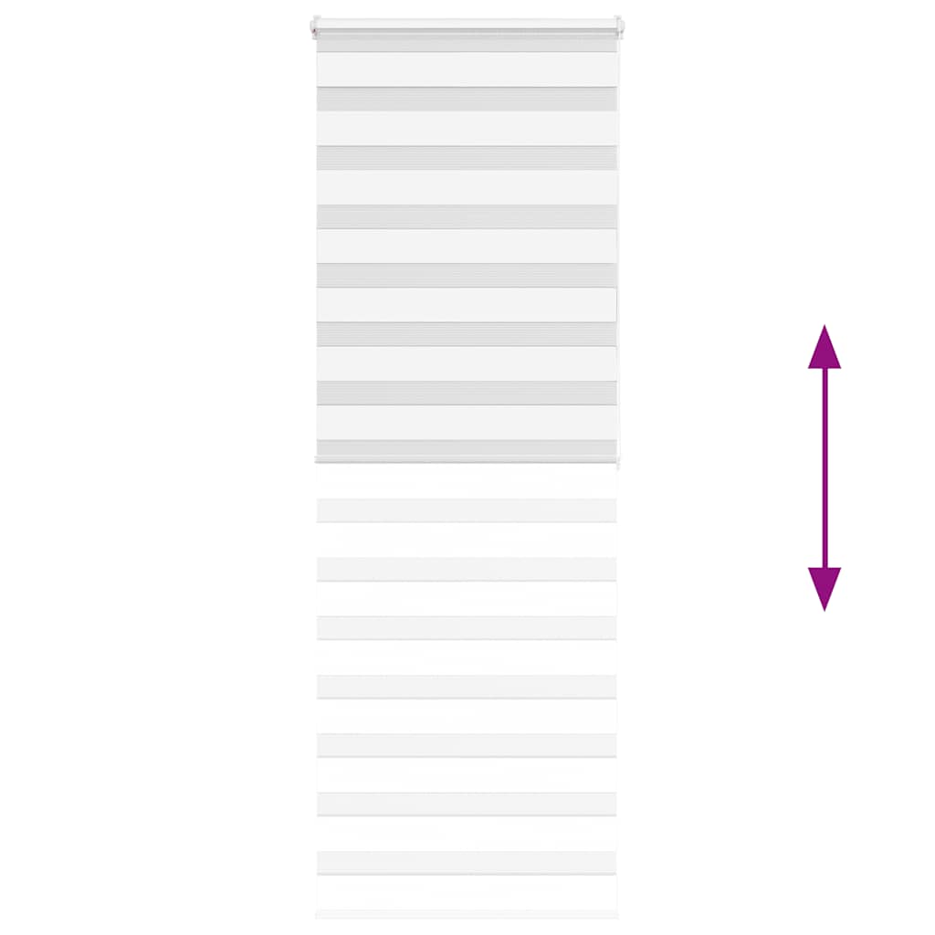 vidaXL Zebra Blind White 85x200 cm Fabric Width 80,9 cm Polyester