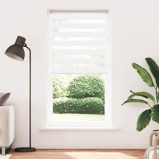 vidaXL Zebra Blind White 115x200 cm Fabric Width 110,9 cm Polyester