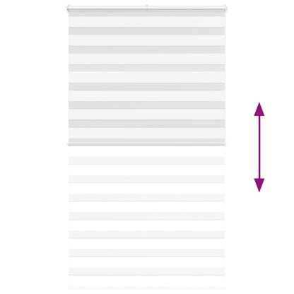 vidaXL Zebra Blind White 125x200 cm Fabric Width 120.9 cm Polyester