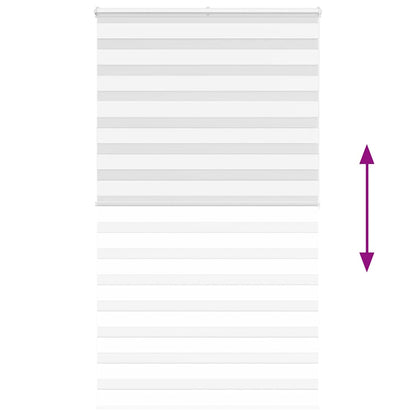 vidaXL Zebra Blind White 130x200 cm Fabric Width 125.9 cm Polyester