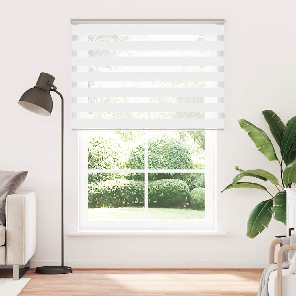vidaXL Zebra Blind White 155x200 cm Fabric Width 150,9 cm Polyester