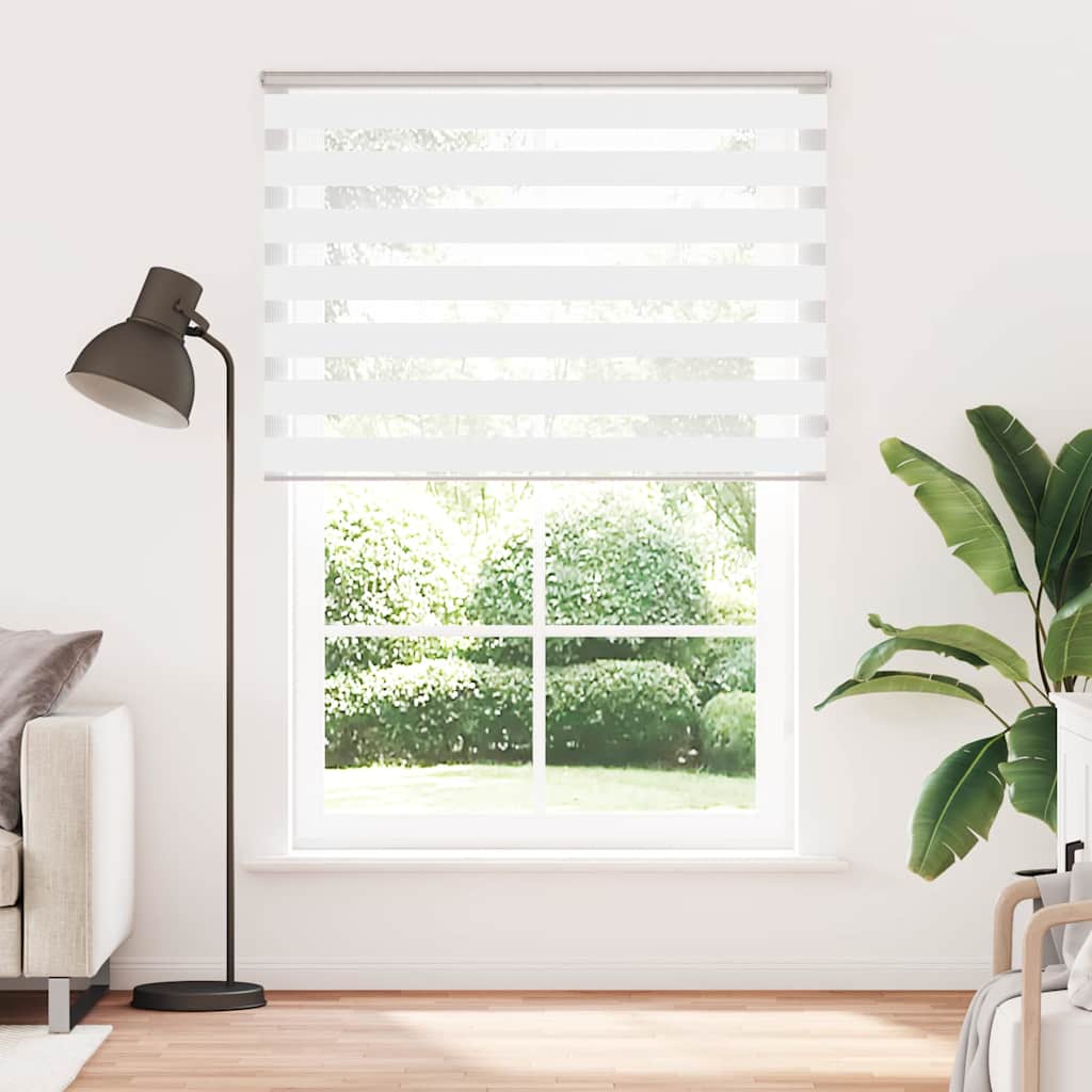 vidaXL Zebra Blind White 165x200 cm Fabric Width 160,9 cm Polyester