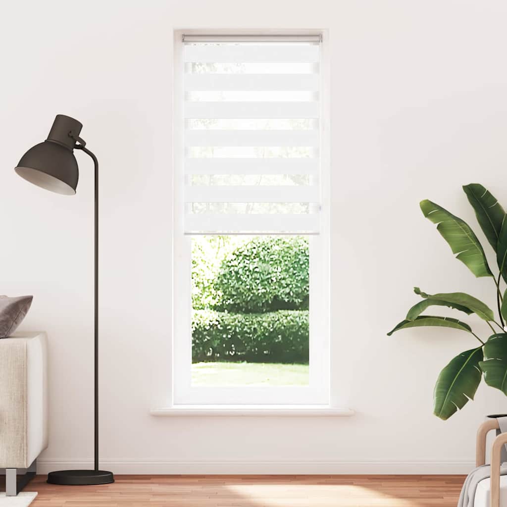 vidaXL Zebra Blind White 70x230 cm Fabric Width 65,9 cm Polyester