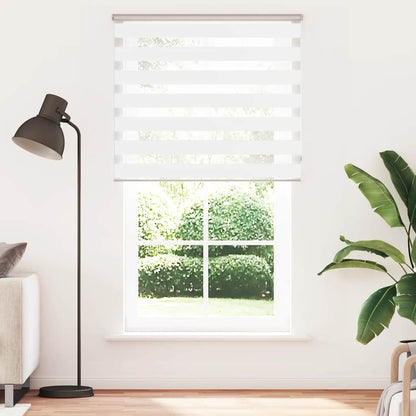 vidaXL Zebra Blind White 120x230 cm Fabric Width 115,9 cm Polyester
