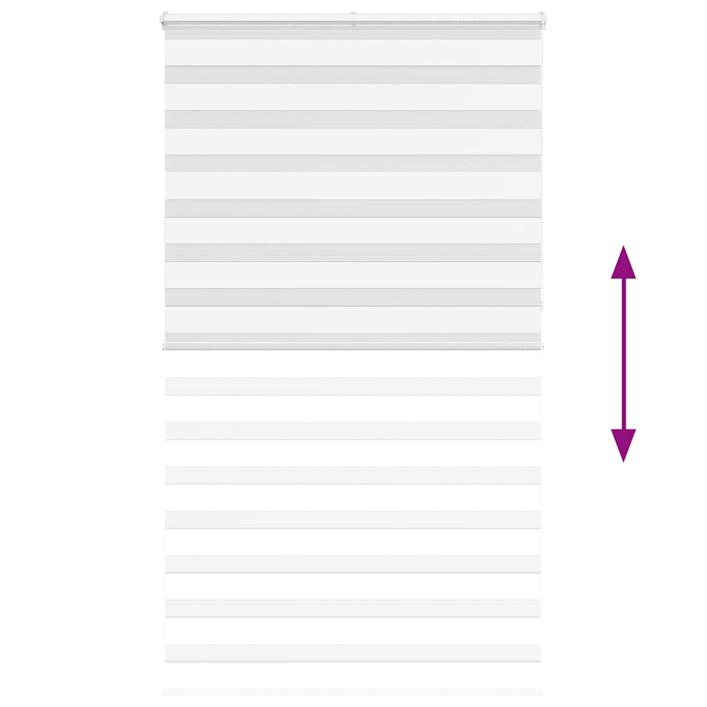 vidaXL Zebra Blind White 120x230 cm Fabric Width 115,9 cm Polyester