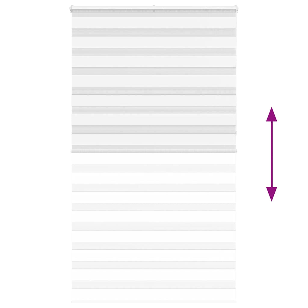 vidaXL Zebra Blind White 135x230 cm Fabric Width 130,9 cm Polyester