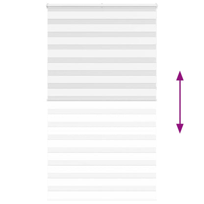 vidaXL Zebra Blind White 135x230 cm Fabric Width 130,9 cm Polyester