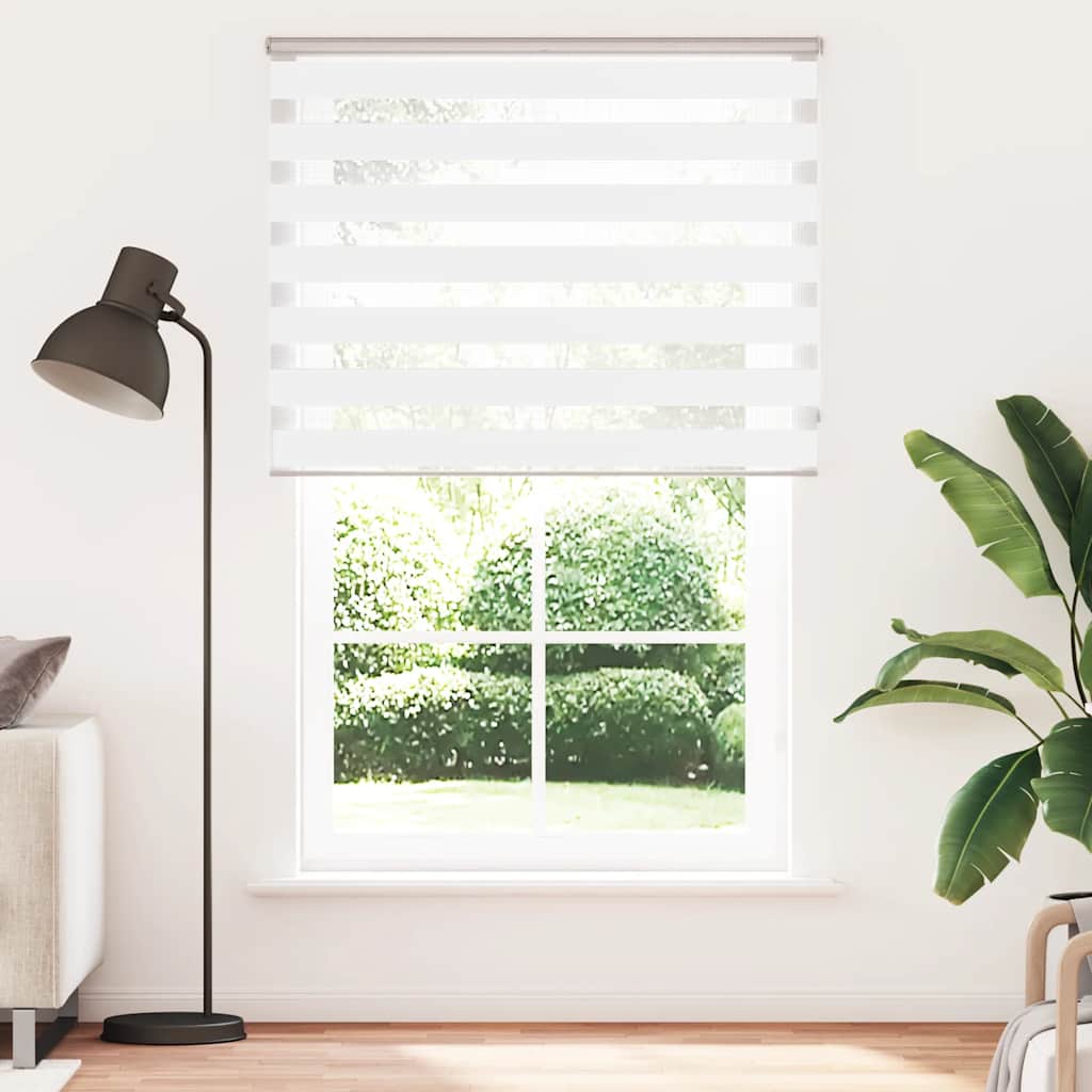 vidaXL Zebra Blind White 150x230 cm Fabric Width 145,9 cm Polyester