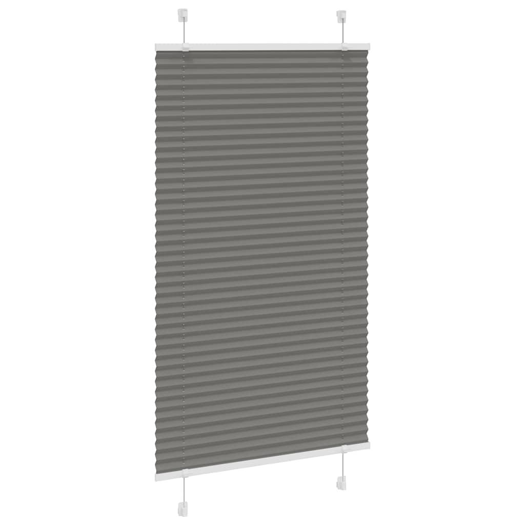 vidaXL Pleated Blind Anthracite 75x100 cm Fabric Width 74.4 cm Polyester