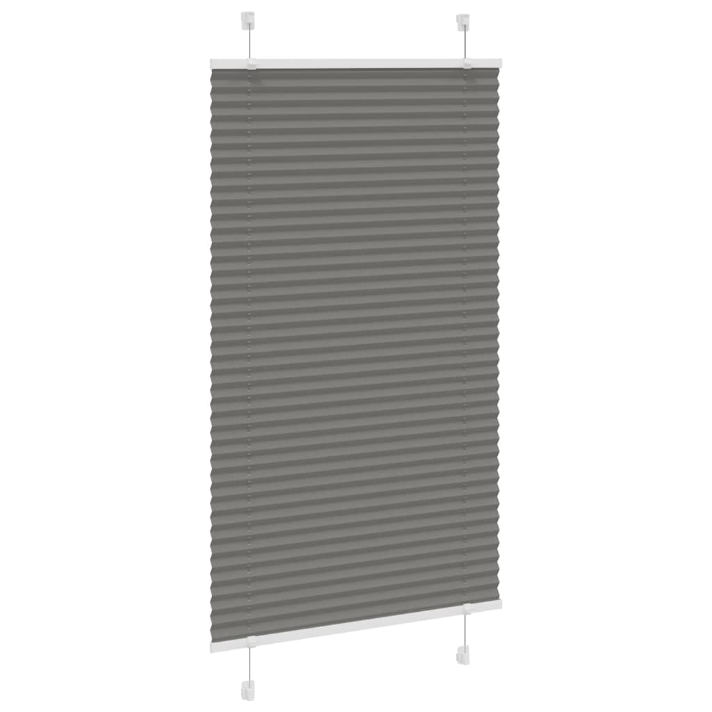 vidaXL Pleated Blind Anthracite 80x100 cm Fabric Width 79.4 cm Polyester