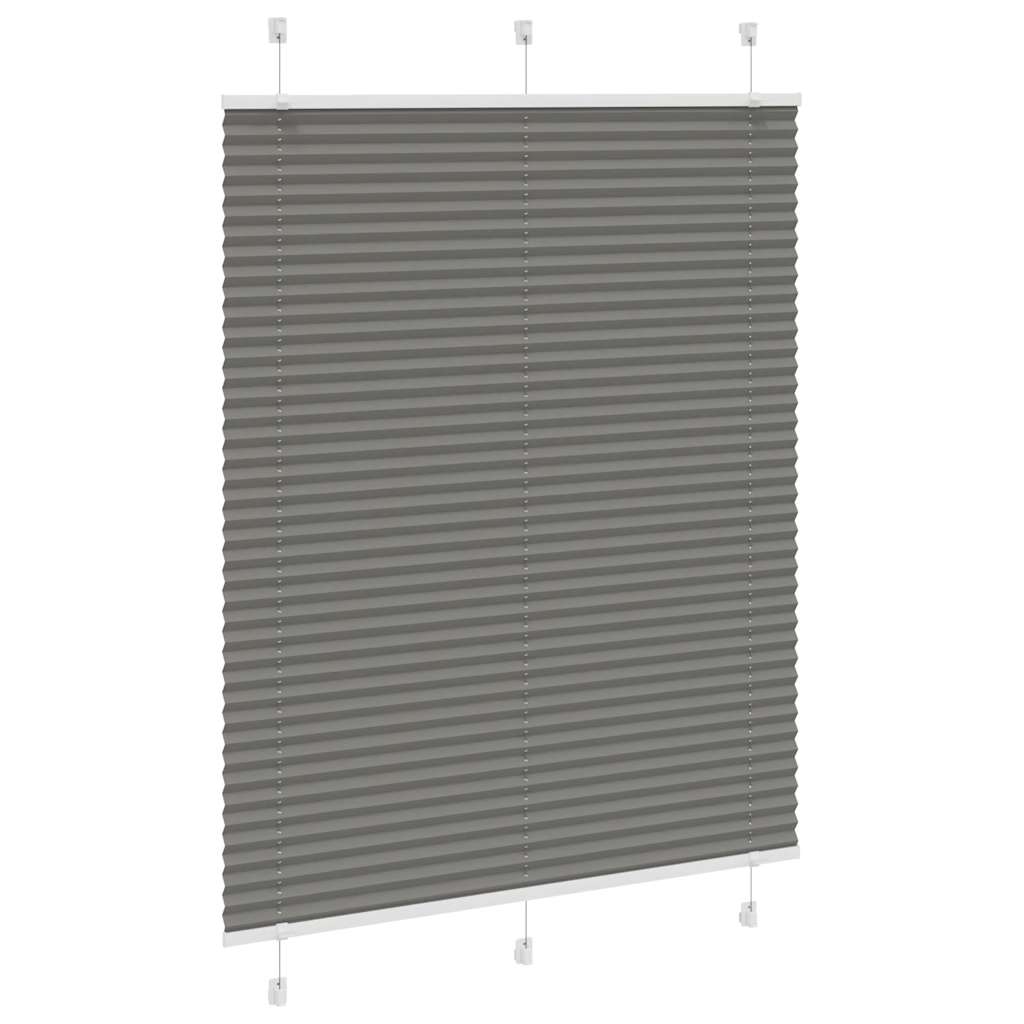vidaXL Pleated Blind Anthracite 105x100 cm Fabric Width 104.4 cm Polyester