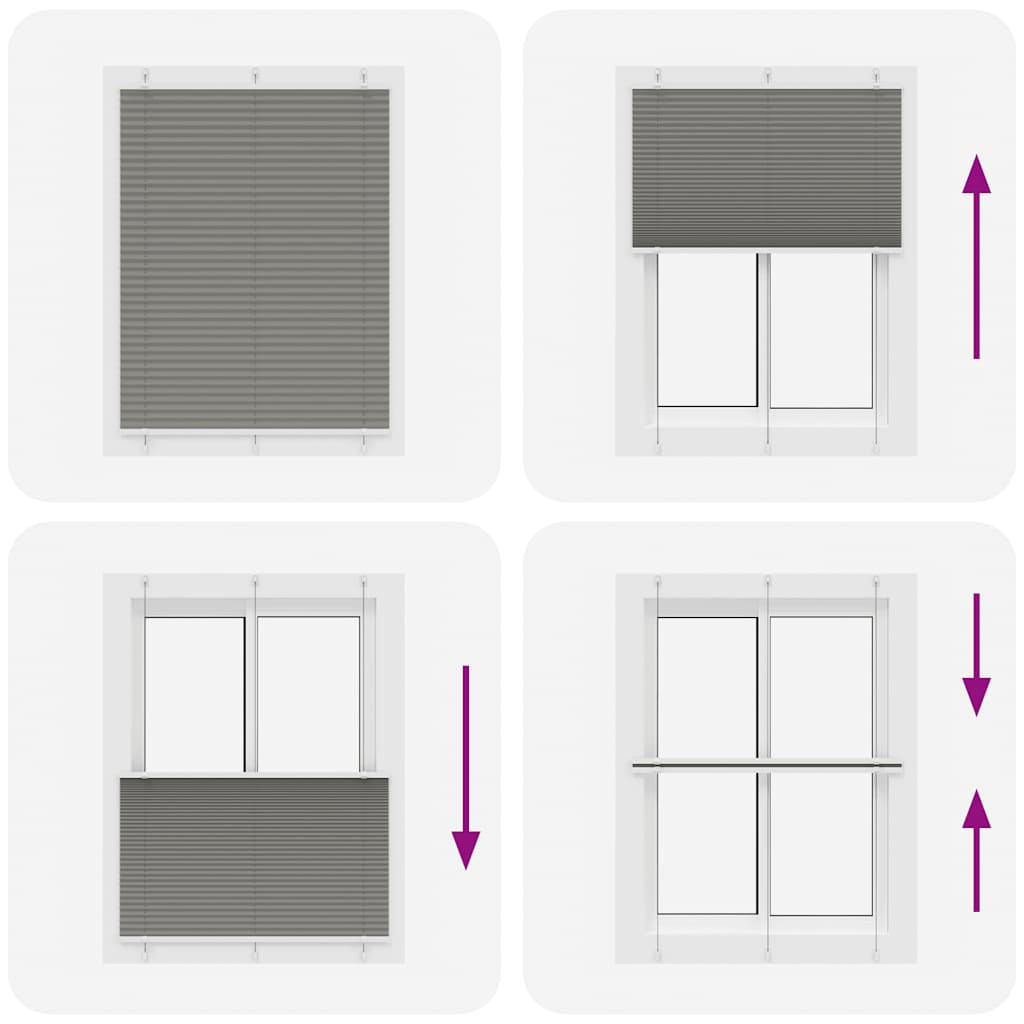 vidaXL Pleated Blind Anthracite 105x100 cm Fabric Width 104.4 cm Polyester