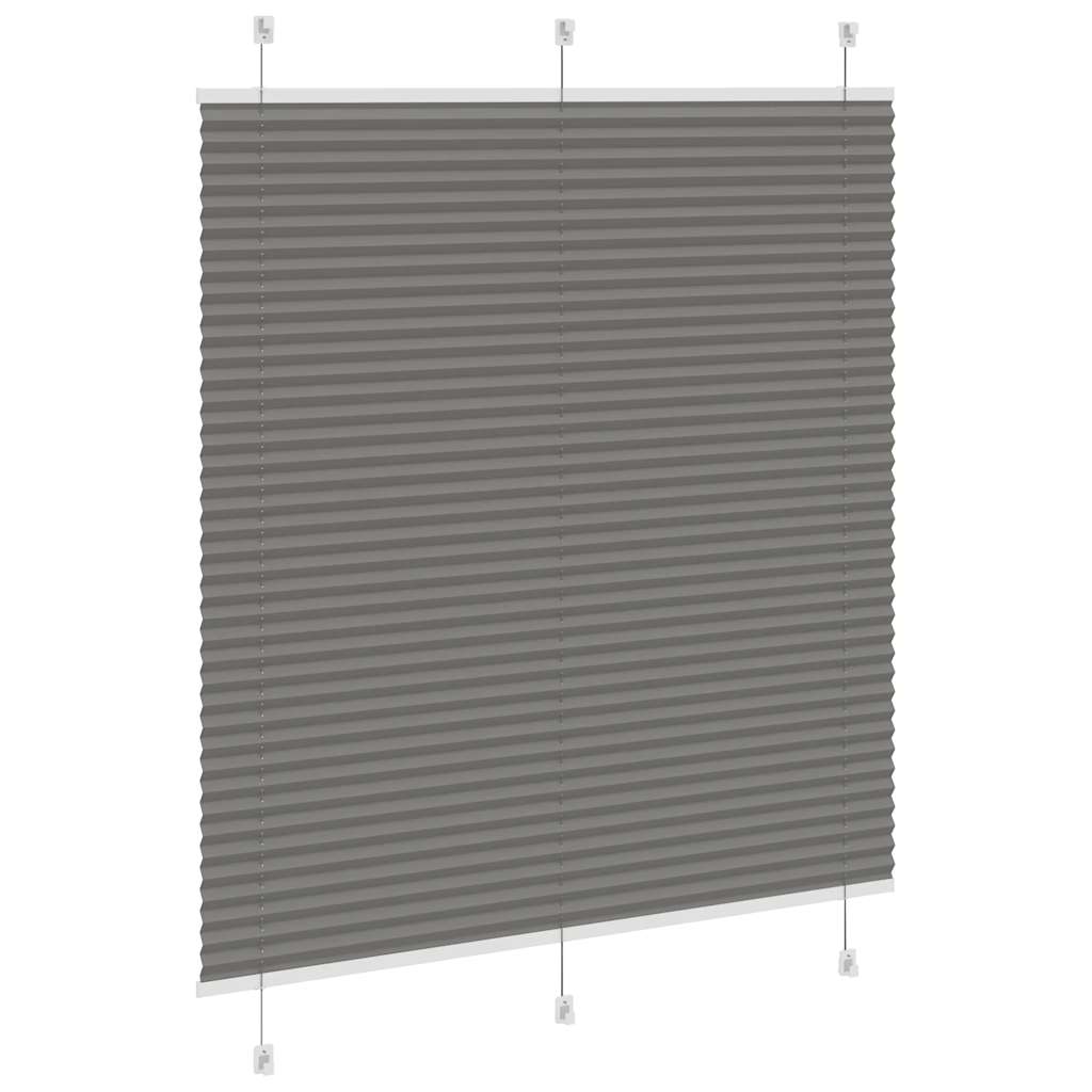 vidaXL Pleated Blind Anthracite 120x100 cm Fabric Width 119.4 cm Polyester