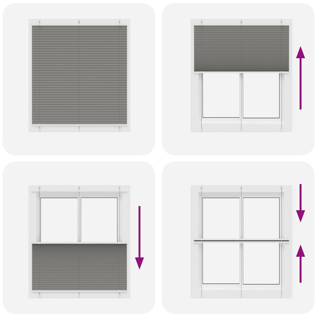 vidaXL Pleated Blind Anthracite 120x100 cm Fabric Width 119.4 cm Polyester