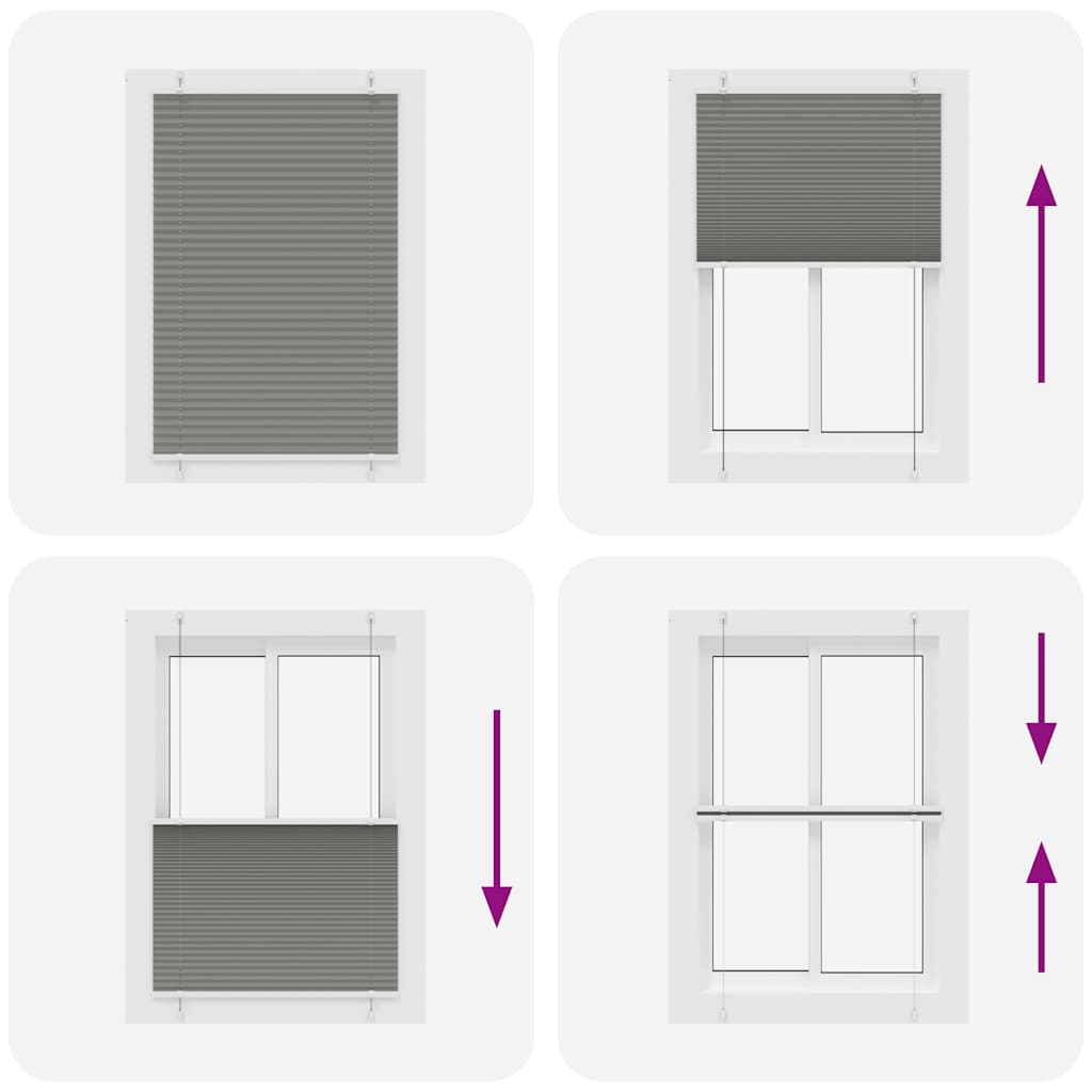 vidaXL Pleated Blind Anthracite 85x150 cm Fabric Width 84.4 cm Polyester