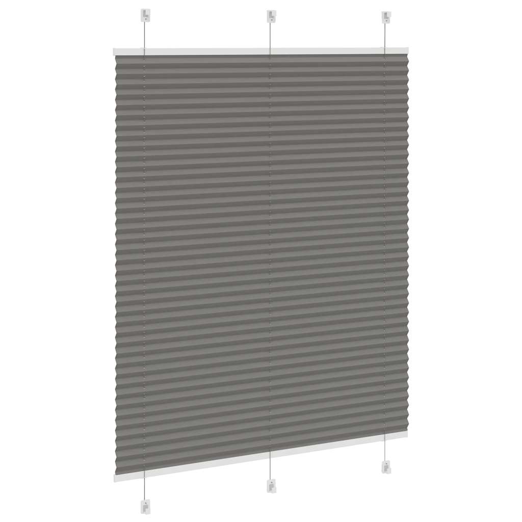 vidaXL Pleated Blind Anthracite 110x150 cm Fabric Width 109.4 cm Polyester