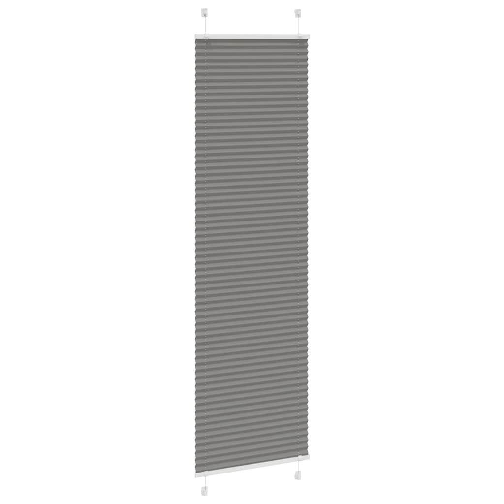 vidaXL Pleated Blind Anthracite 65x200cm Fabric Width 64.4cm Polyester