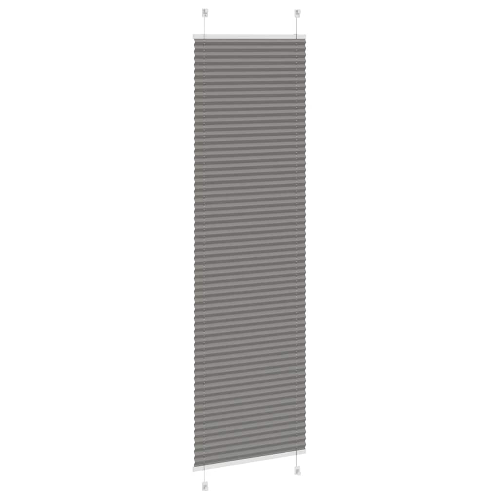 vidaXL Pleated Blind Anthracite 65x200cm Fabric Width 64.4cm Polyester