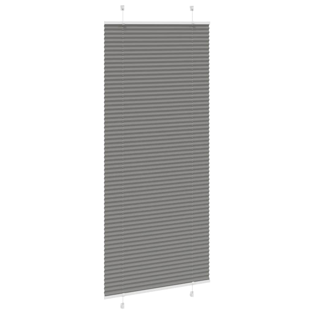 vidaXL Pleated Blind Anthracite 90x200cm Fabric Width 89.4cm Polyester