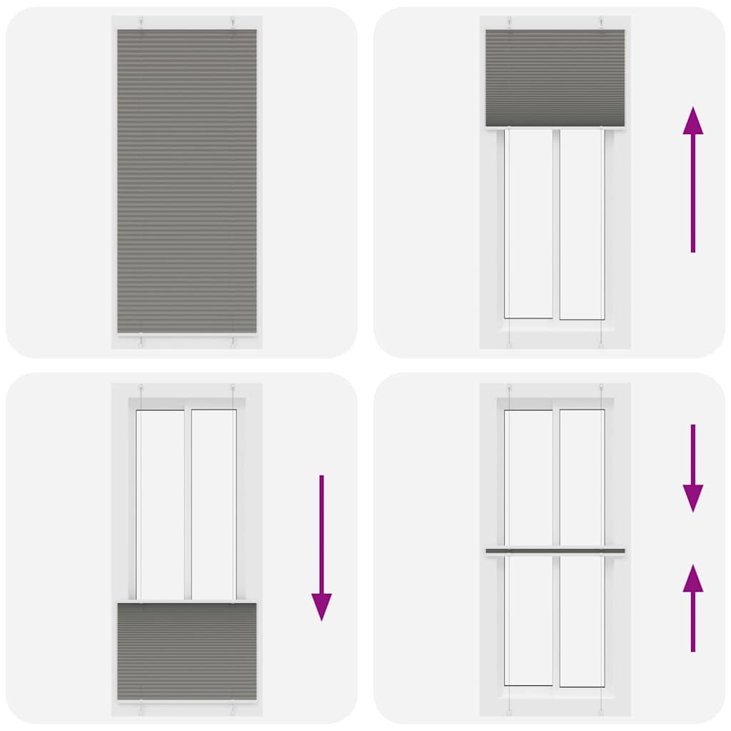 vidaXL Pleated Blind Anthracite 100x200 cm Fabric Width 99.4 cm Polyester