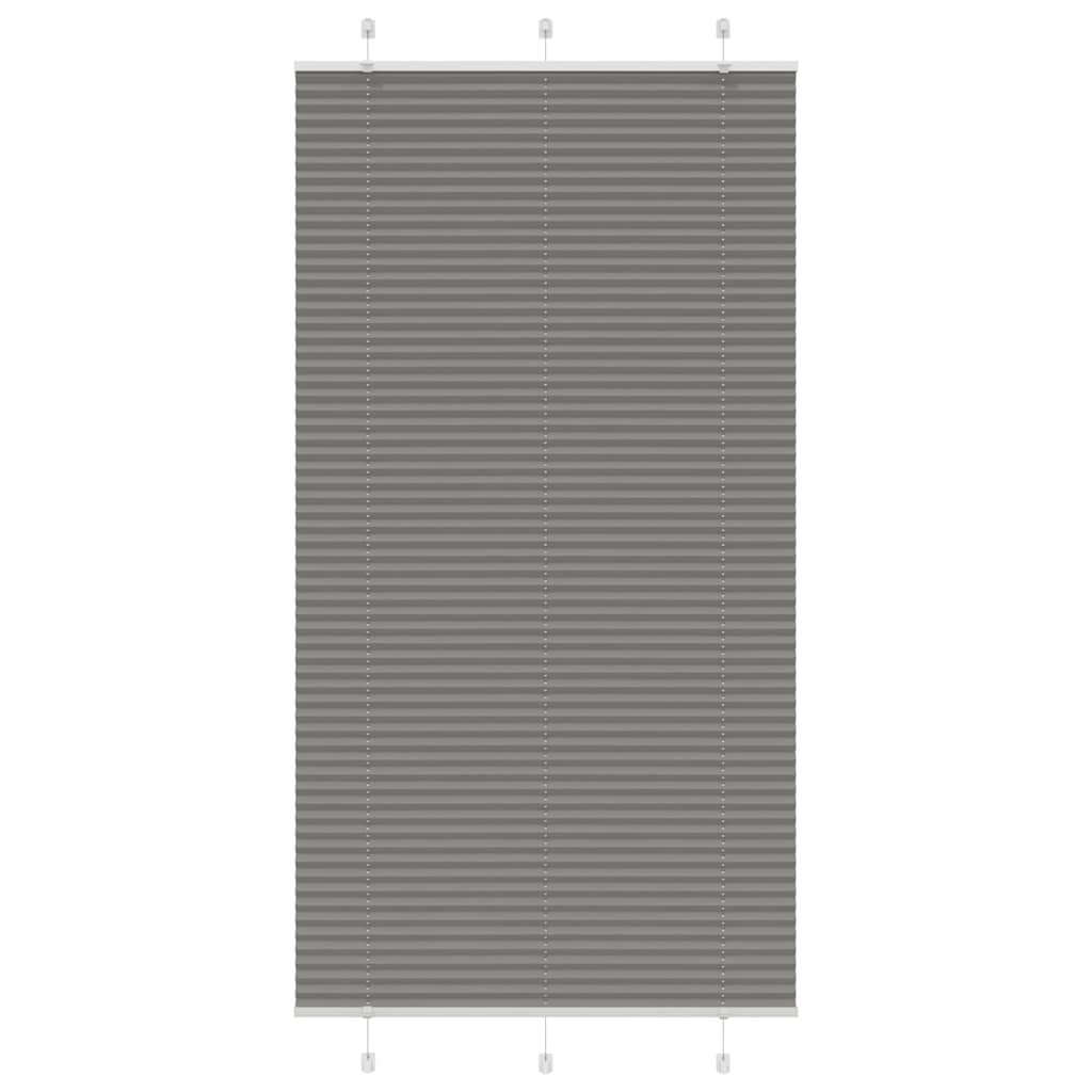 vidaXL Pleated Blind Anthracite 105x200 cm Fabric Width 104.4 cm Polyester
