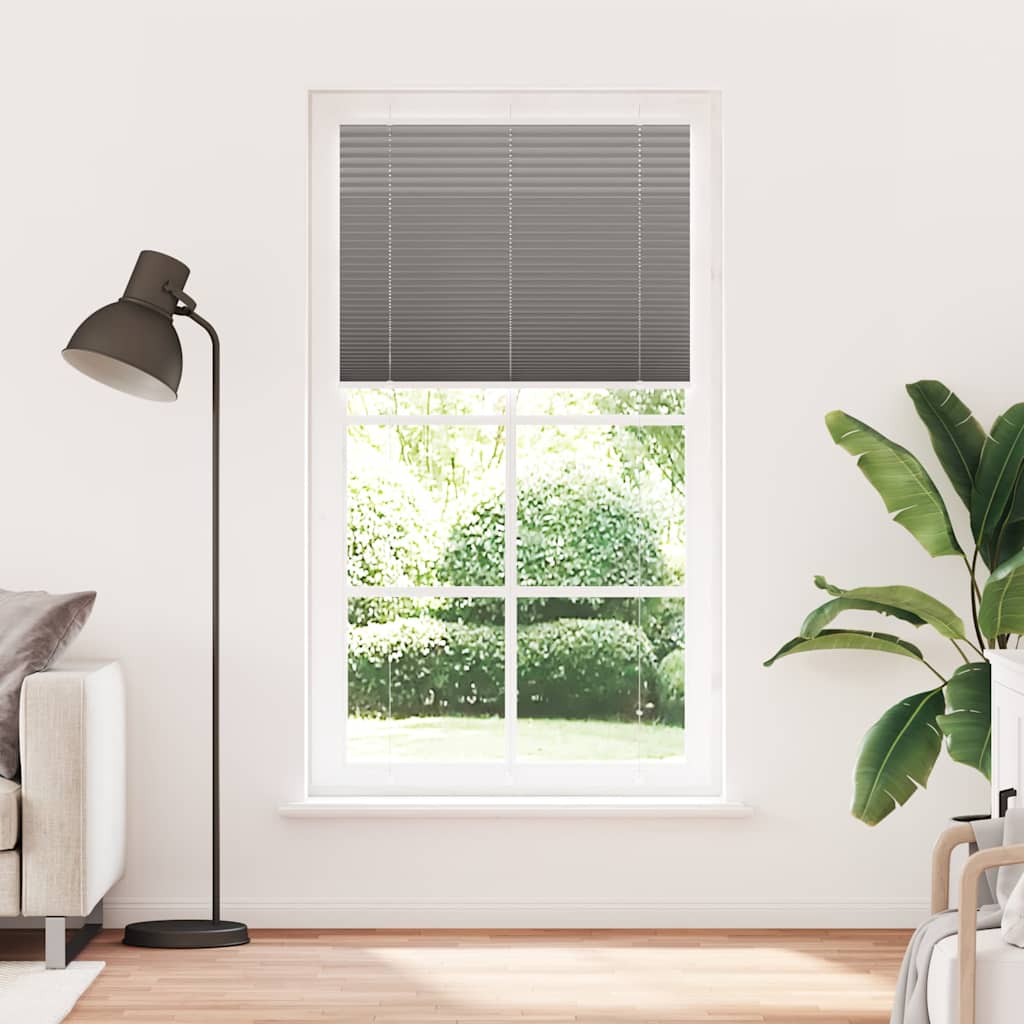 vidaXL Pleated Blind Anthracite 105x200 cm Fabric Width 104.4 cm Polyester