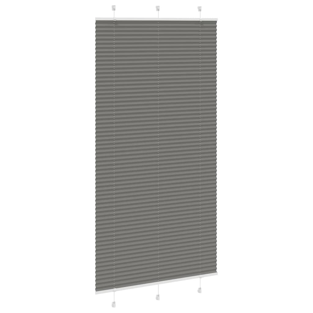 vidaXL Pleated Blind Anthracite 105x200 cm Fabric Width 104.4 cm