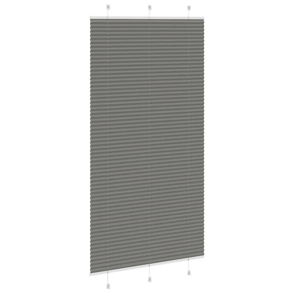 vidaXL Pleated Blind Anthracite 105x200 cm Fabric Width 104.4 cm Polyester