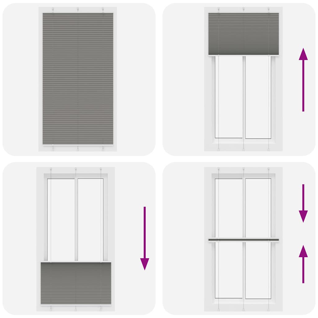 vidaXL Pleated Blind Anthracite 105x200 cm Fabric Width 104.4 cm