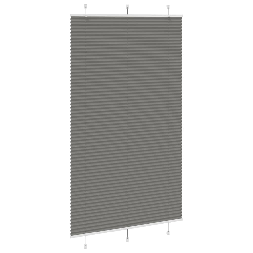 vidaXL Pleated Blind Anthracite 115x200 cm Fabric Width 114.4 cm Polyester