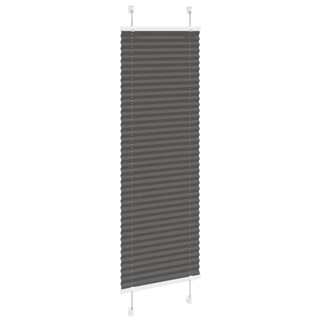 vidaXL Pleated Blind Black 50x100 cm Fabric Width 49.4 cm Polyester