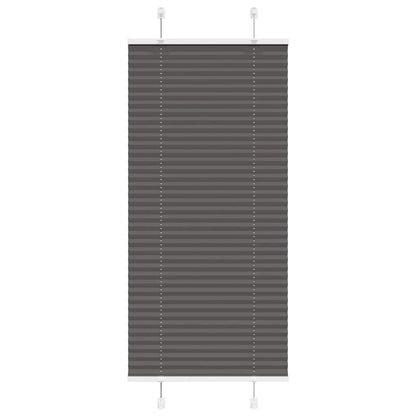 vidaXL Pleated Blind Black 55x100 cm Fabric Width 54.4 cm Polyester