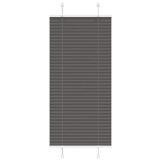 vidaXL Pleated Blind Black 55x100 cm Fabric Width 54.4 cm Polyester