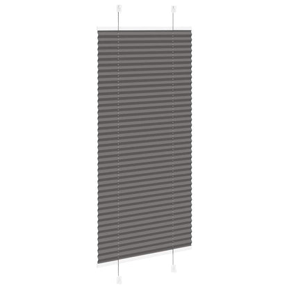 vidaXL Pleated Blind Black 55x100 cm Fabric Width 54.4 cm Polyester