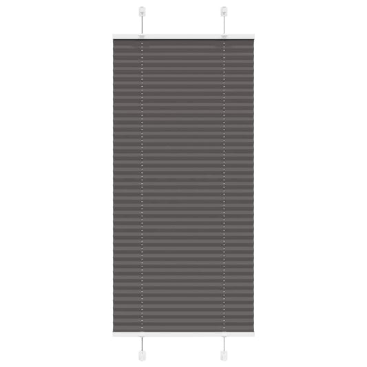 vidaXL Pleated Blind Black 65x100 cm Fabric Width 64,4 cm Polyester