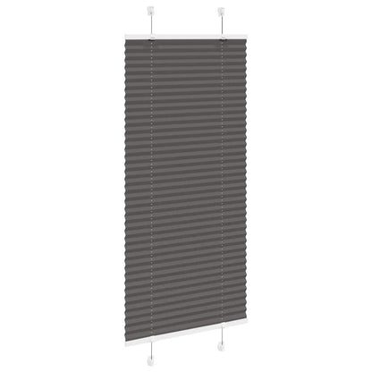 vidaXL Pleated Blind Black 65x100 cm Fabric Width 64.4 cm Polyester
