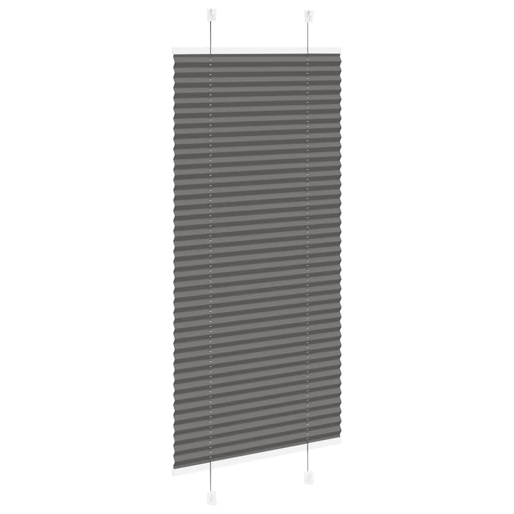 vidaXL Pleated Blind Black 65x100 cm Fabric Width 64.4 cm Polyester
