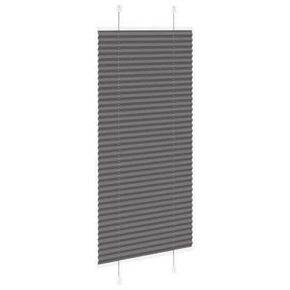 vidaXL Pleated Blind Black 65x100 cm Fabric Width 64.4 cm Polyester