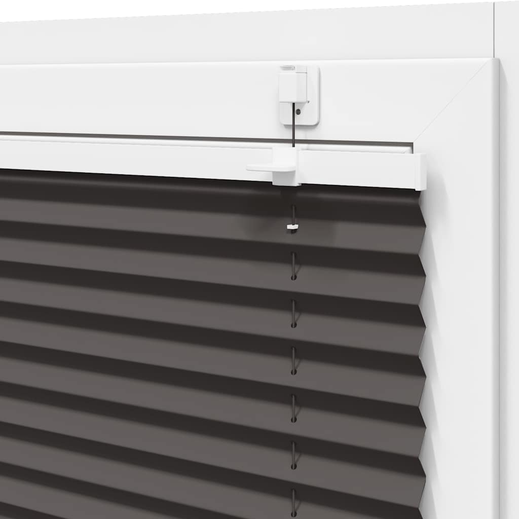 vidaXL Pleated Blind Black 65x100 cm Fabric Width 64.4 cm Polyester