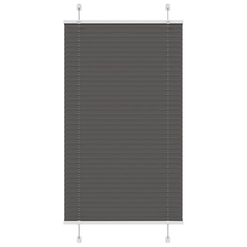 vidaXL Pleated Blind Black 75x100 cm Fabric Width 74.4 cm Polyester