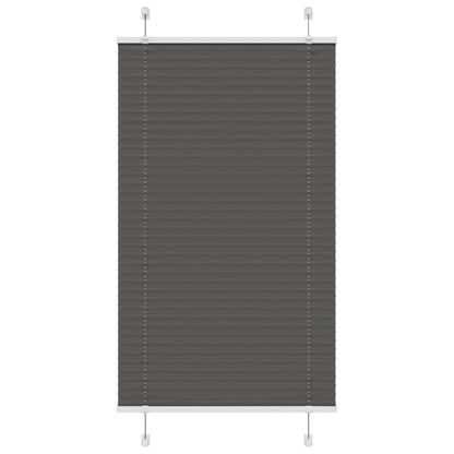 vidaXL Pleated Blind Black 75x100 cm Fabric Width 74.4 cm Polyester