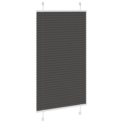vidaXL Pleated Blind Black 75x100 cm Fabric Width 74.4 cm Polyester