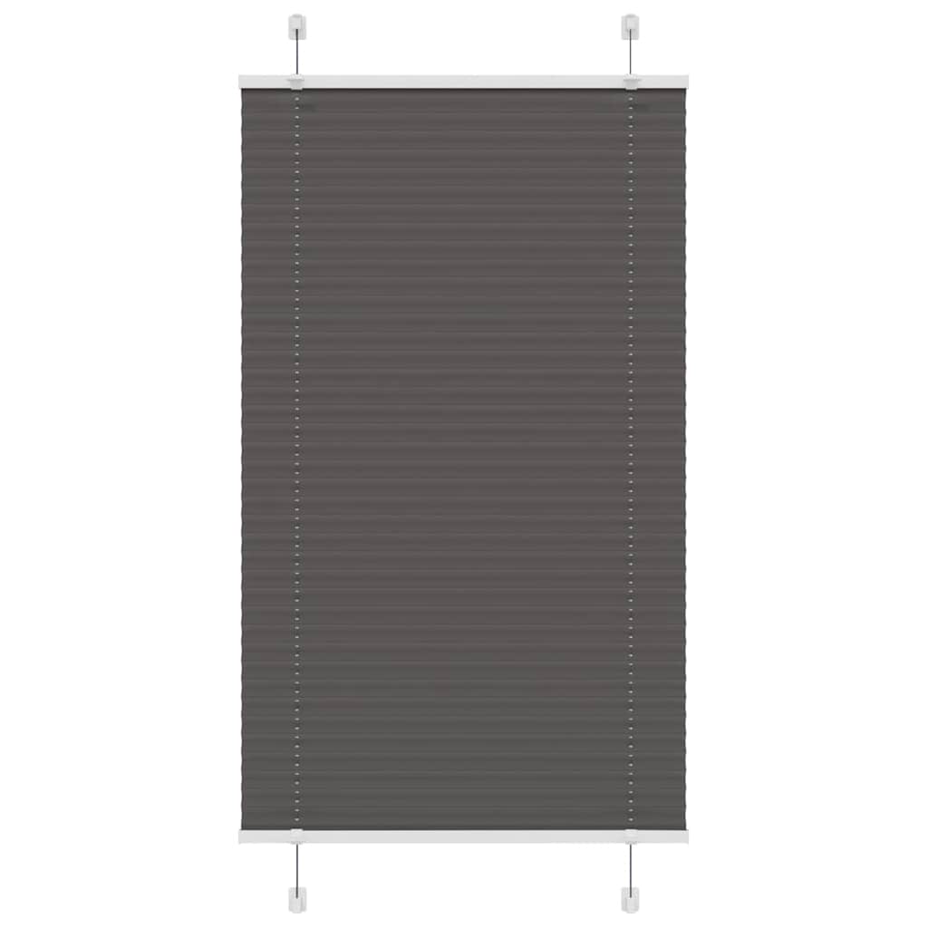 vidaXL Pleated Blind Black 80x100 cm Fabric Width 79,4 cm Polyester