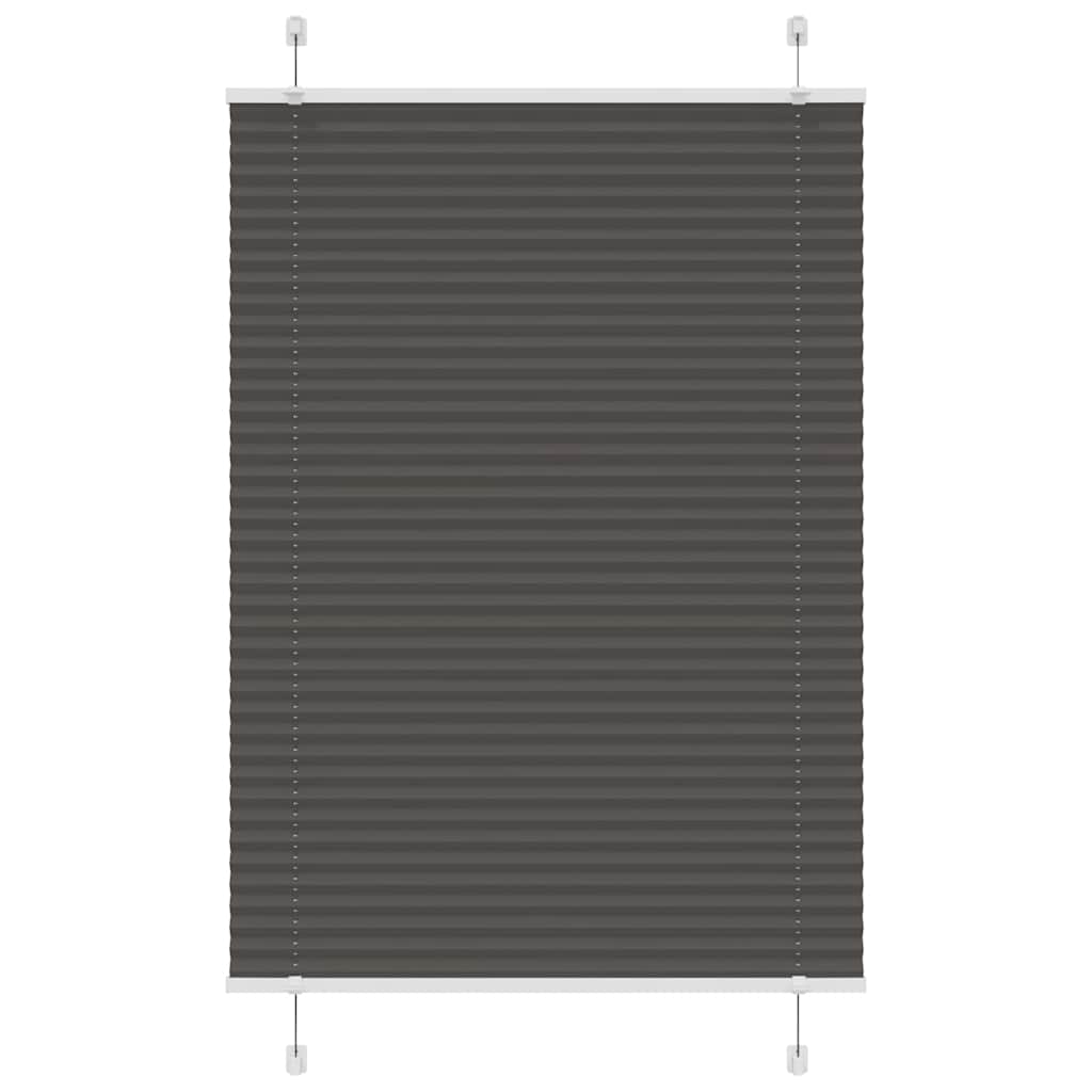vidaXL Pleated Blind Black 90x100 cm Fabric Width 89,4 cm Polyester
