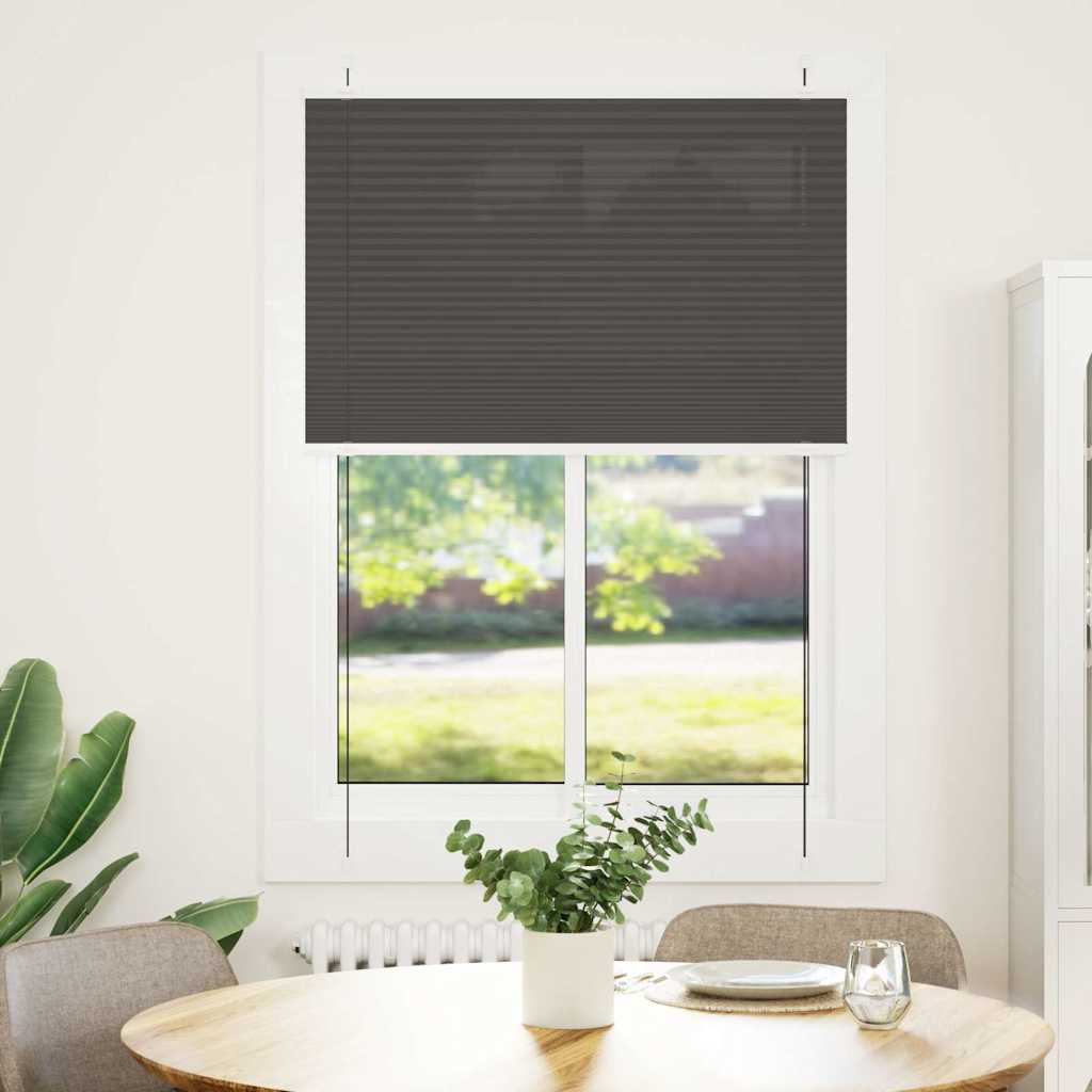 vidaXL Pleated Blind Black 90x100 cm Fabric Width 89.4 cm Polyester