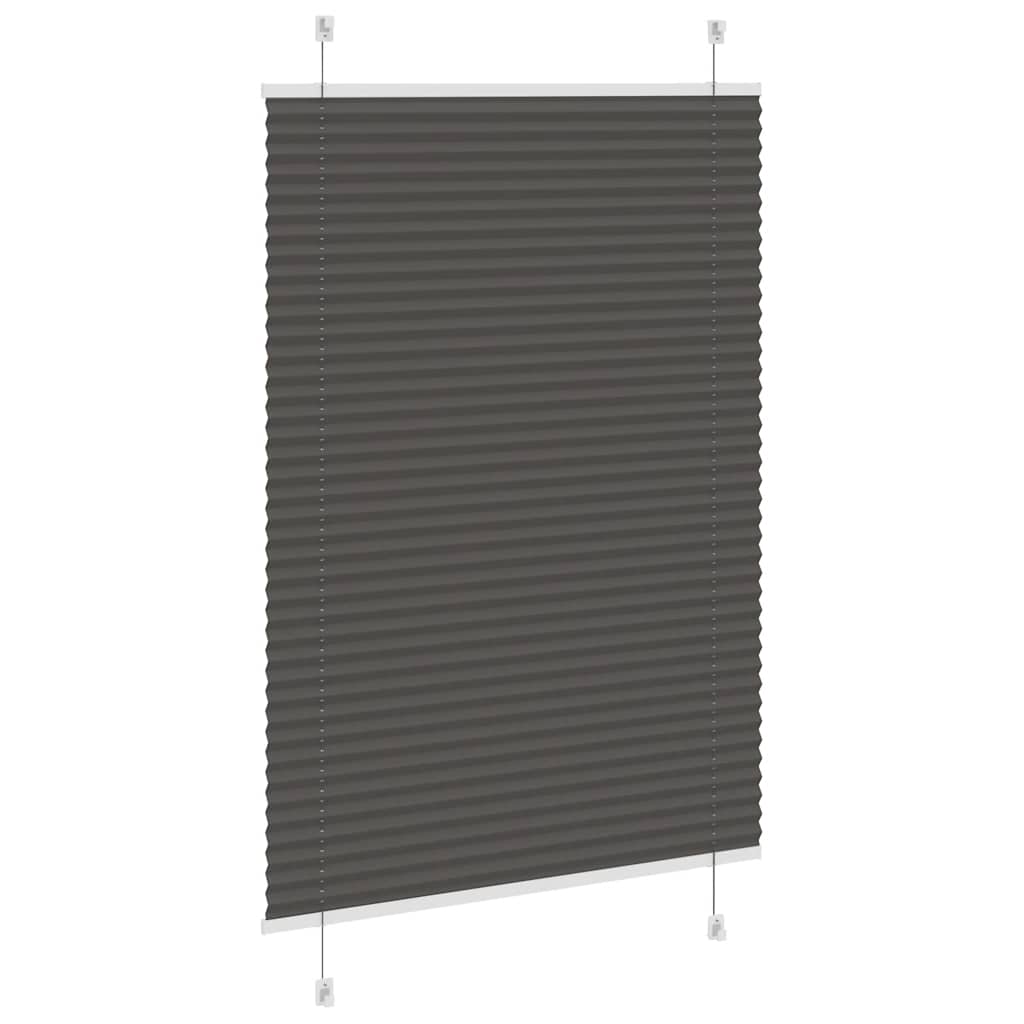 vidaXL Pleated Blind Black 90x100 cm Fabric Width 89,4 cm Polyester