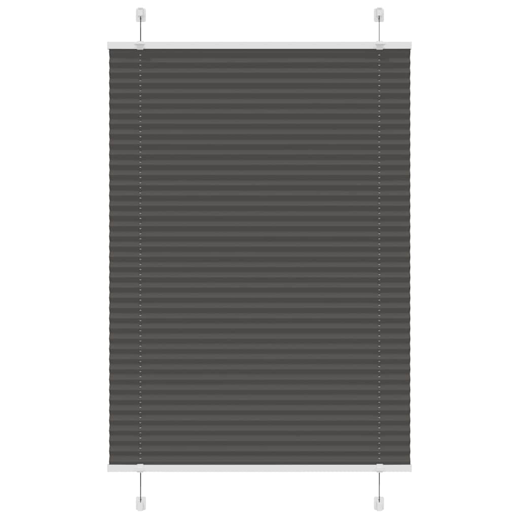 vidaXL Pleated Blind Black 95x100 cm Fabric Width 94,4 cm Polyester