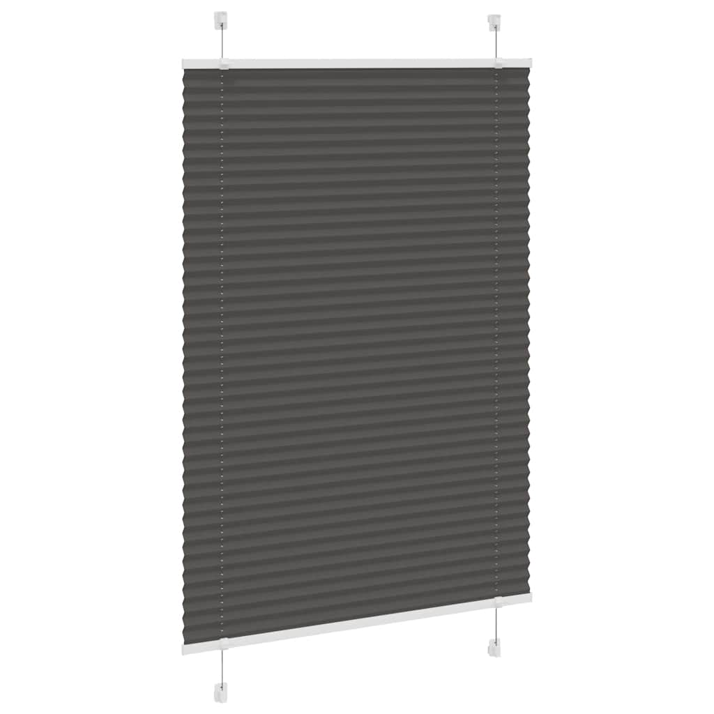 vidaXL Pleated Blind Black 95x100 cm Fabric Width 94,4 cm Polyester